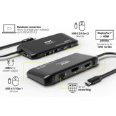 Port docking travel  USB-C,1x4K ili 2xFHD, do 100W