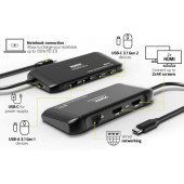 Port docking travel  USB-C,1x4K ili 2xFHD, do 100W