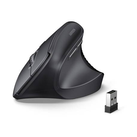 UGREEN vertikalni miš, bežični, Bluetooth, 4000dpi, crni
