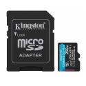 Kingston 256GB microSDXC Canvas Go Plus Gen4 + ADP200MB/s A2 U3 V30 Card + Adapter