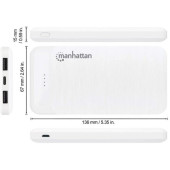 Manhattan powerbank 10000mAh,USB-C,microUSB-A,bije