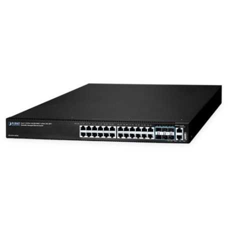 PLANET Layer 3 24-Port 10/100/1000T + 6-Port 10G SFP+ Stackable Managed Switch, Hardware-based Layer 3 IPv4/IPv6 Routing