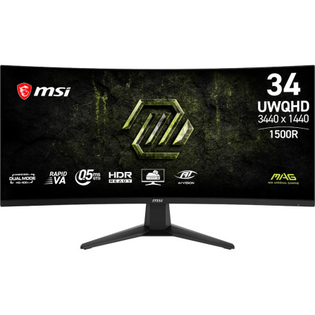 Monitor MSI MAG 346CQDF E20 / 86,4 cm (34") / 3440x1440 (UWQHD) / Rapid VA / UWQHD (3440 x 1440): 200Hz, HD (1720 x 720): 400