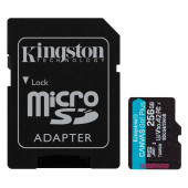 Kingston 256GB microSDXC Canvas Go Plus Gen4 200MB/s A2 U3 V30 Card + Adapter