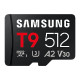 Spominska kartica Samsung T9, micro SDXC, 512GB, U3, V30, A2, UHS-I, 200 MB/s