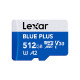 Spominska kartica Lexar BLUE PLUS, Micro SDXC, 512GB, 170MB/s, U3, V30, A2, UHS-I, z adapterjem