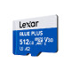Spominska kartica Lexar BLUE PLUS, Micro SDXC, 512GB, 170MB/s, U3, V30, A2, UHS-I, z adapterjem
