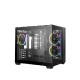Računalniško ohišje DeepCool CG330 3F, micro-ATX, kaljeno steklo, črno