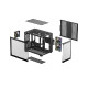 Računalniško ohišje DeepCool CG330 3F, micro-ATX, kaljeno steklo, črno