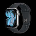 Watch Apple Watch Series 11 (2025) LTE 46mm Space Grey Aluminium Case with Black Sport Band M/L - Black