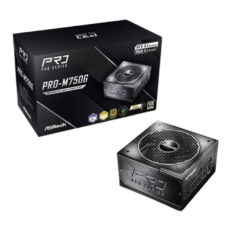 ASRock PSU PRO Series PRO-M750G, 750W, 80 Gold, Modular