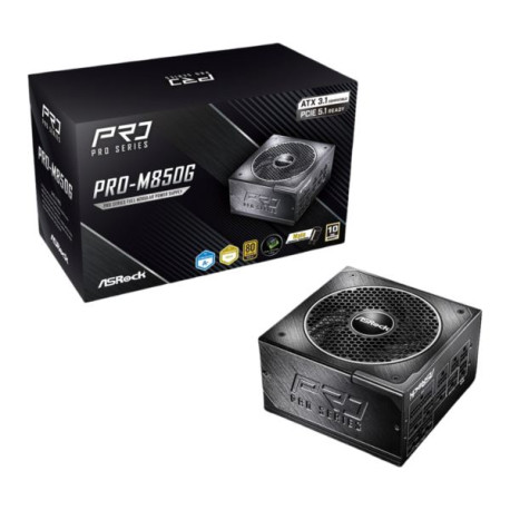 ASRock PSU PRO Series PRO-M850G, 850W, 80 Gold, Modular