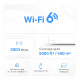 Mercusys Halo H80X(2-Pack) AX3000 Whole Home Mesh WiFi 6, Dual-Band 574Mbps/2402Mbps (2.4GHz/5GHz), 802.11ax/n/b/g 2.4 GHz -