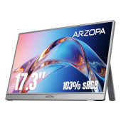 Prenosni monitor 17.3'' (44 cm) FullHD, IPS, 60Hz, mHDMI, USB-C, zvočniki, ARZOPA Z1C Plus, siv
