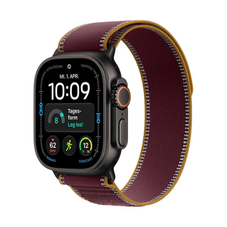 Watch Apple Watch Ultra 4 (2026) 5G 49mm Black Titanium Case with Burgundy Trail Loop S/M - Burgundy
