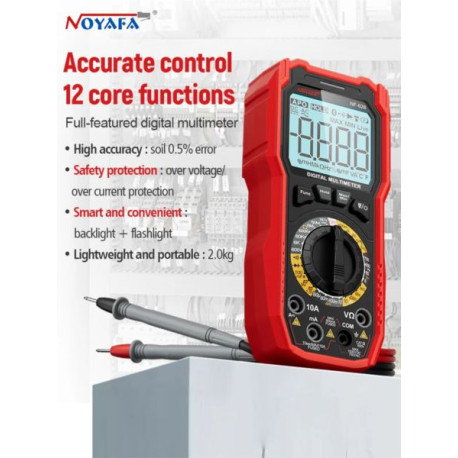 NOYAFA NF-628 6000-Count Digital Multimeter with NCV, 1000V DC 750V AC, 10A