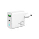 Gembird 2-port 20W USB fast charger, LED, white