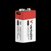 Verbatim 9V-6LR61 USB-C punjiva baterija, 9.0V, 335 mAh (1 komad)