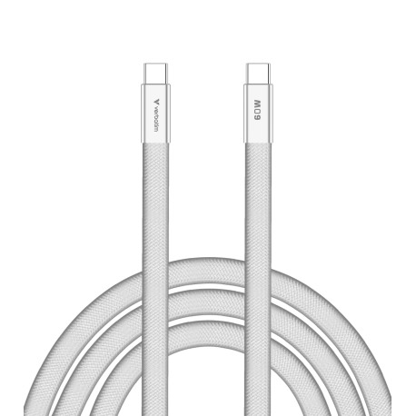 Verbatim Sync & Charge SoftTouch kabel USB-C na USB-C, M/M, 60W PD3.0, bijeli, 1.2m