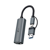 TP-Link UE310C USB 3.0 mrežni adapter, USB-C/USB-A na RJ45 Gigabit Ethernet 1000Mbps, aluminijski