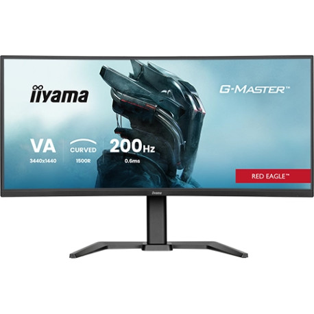 IIYAMA 34" GCB3484WQSU-B2 UWQHD (3440×1440) VA Curved 1500R 21:9, HDR400, 200Hz, 450 cd/m2, 4000:1, 0.6ms, 2×HDMI/DP, 2×USB-A