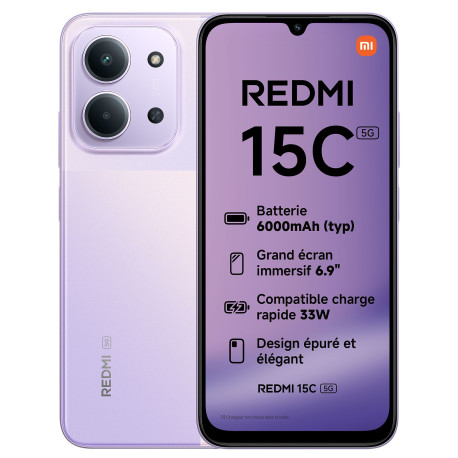 Xiaomi Redmi 15C 5G Dual Sim 4GB RAM 128GB - Dusk Purple