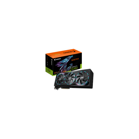 GIGABYTE Video Card NVIDIA GeForce RTX 5080 AORUS MASTER 16G (16GB GDDR7/256bit, PCIe 5.0, 3xDP, 1xH