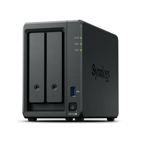 Synology DS725neo+, Tower, 2-BAY, CPU AMD Ryzen R1600 2 core2.6 (base) / 3.1 (turbo) GHz, 4 GB DDR4
