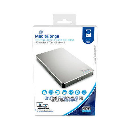MediaRange Eksterni  HDD 2TB, USB 3.0, srebrni , MR997