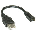 Roline USB2.0 kabel TIP A(M) na Micro B(M), 0.15m, crni