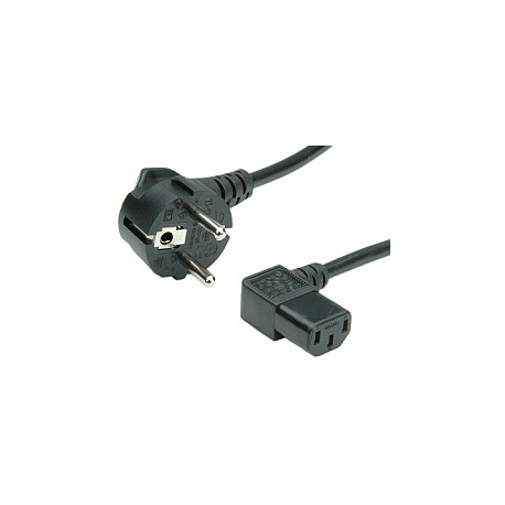Roline naponski kabel, kutni IEC320 C13 konektor, crni, 1.8m
