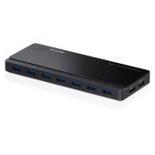7 ports USB 3.0 Hub with 2 power charge ports (2.4A Max), Desktop, a 12V/4A power adapter included